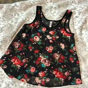 Sheer floral tank